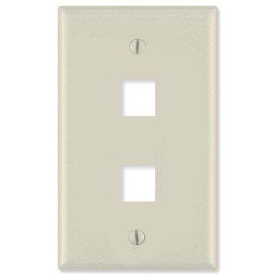 On-Q/Legrand Keystone Wallplate, 1-Gang, 2-Port
